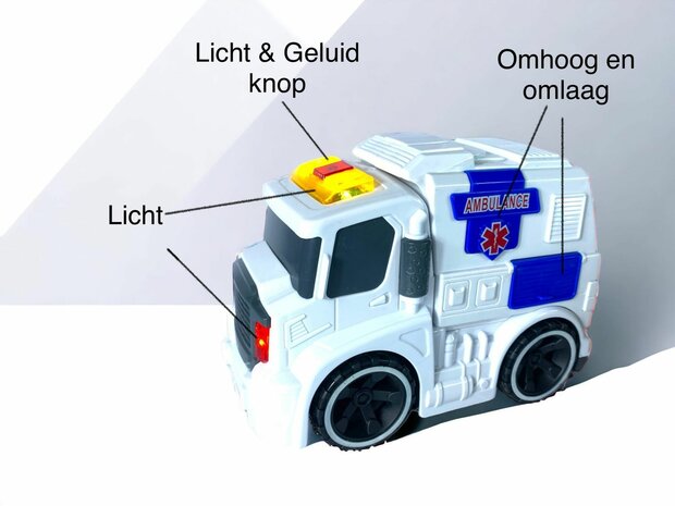 Ambulance speelgoed - met sirene geluiden en lichtjes 19.5cm