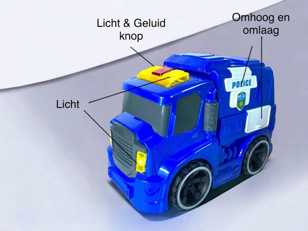 Politiewagen speelgoed - met sirene geluiden en lichtjes 19.5cm