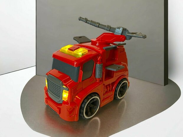 Fire truck toy - friction - with siren sounds and lights 19.5cm