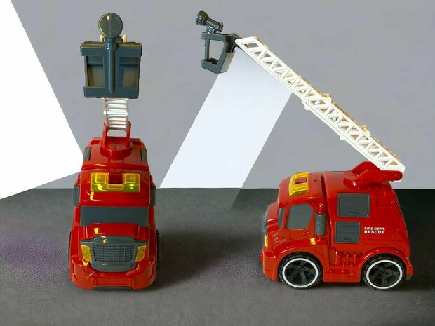 Fire truck toy - friction - with siren sounds and lights 19.5cm