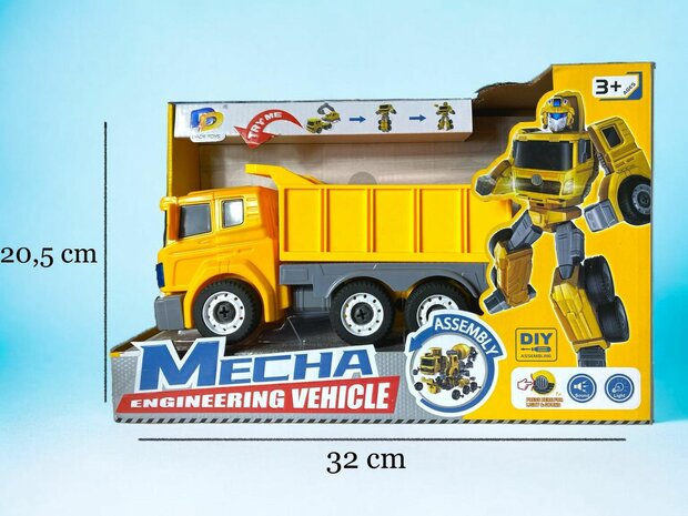 Jouet DIY robot et camion de d&eacute;formationMecha Engineering Optimus Prime 2 en 1