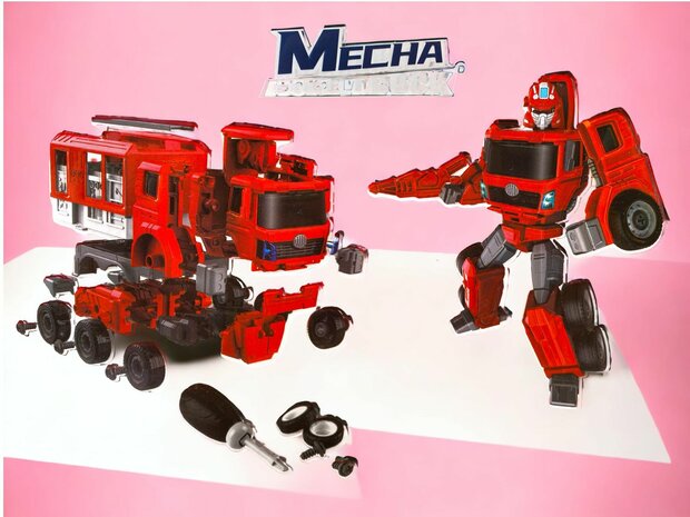 Jouet DIY - Robot de d&eacute;formation et camion de pompiers Mecha Fire Truck Optimus Prime 2 en 1