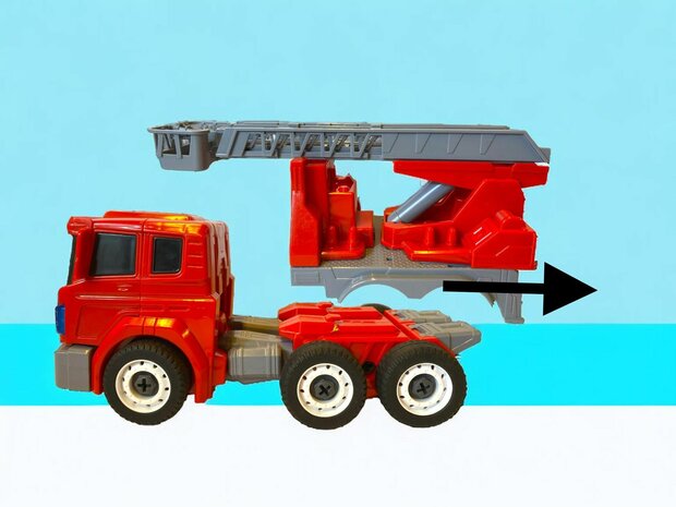 Jouet DIY - Robot de d&eacute;formation et camion de pompiers Mecha Fire Truck Optimus Prime 2 en 1