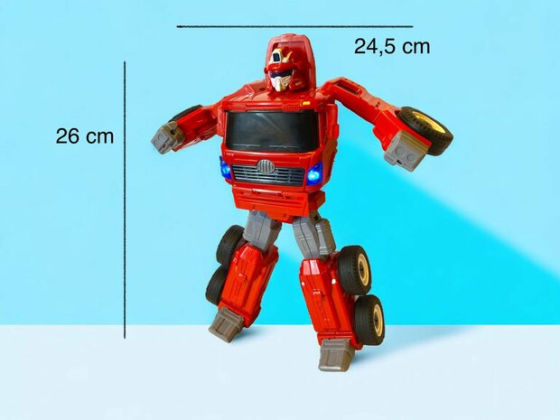 Spielzeug zum Selbermachen &ndash; Verformungsroboter und Feuerwehrauto Mecha Fire Truck Optimus Prime 2 in 1