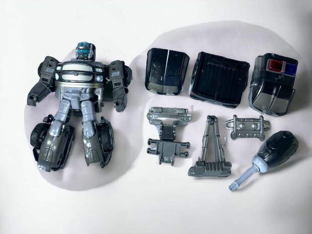 DIY - Verformungsroboter und Autospielzeug Mecha Optimus Prime Polizeiroboter - 2 in 1