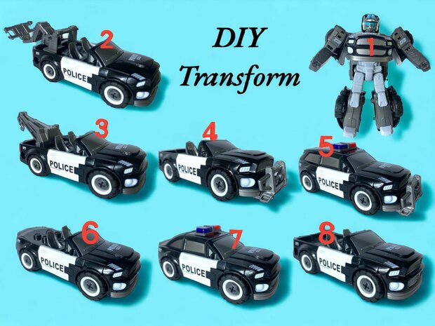 DIY - Deformation robot and car toy Mecha Optimus Prime Police robot - 2 in 1