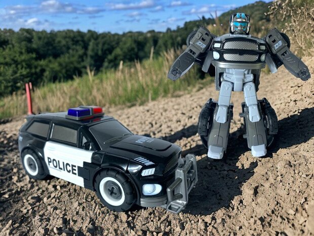 DIY - Robot de d&eacute;formation et jouet voiture Mecha Optimus Prime Robot Police - 2 en 1