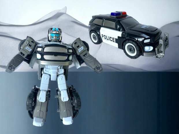 DIY - Deformation robot and car toy Mecha Optimus Prime Police robot - 2 in 1