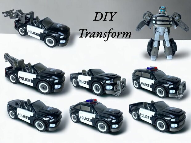 DIY - Robot de d&eacute;formation et jouet voiture Mecha Optimus Prime Robot Police - 2 en 1