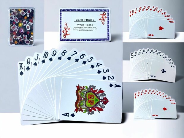 Spielkarte &ndash; 100 % Kunststoff &ndash; HQ-Qualit&auml;t &ndash; wasserfest &ndash; Ace King-Aufdruck
