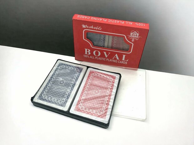 Jeu de cartes &agrave; jouer - pack de 2 - &eacute;tanche - 100% plastique - BOVAL