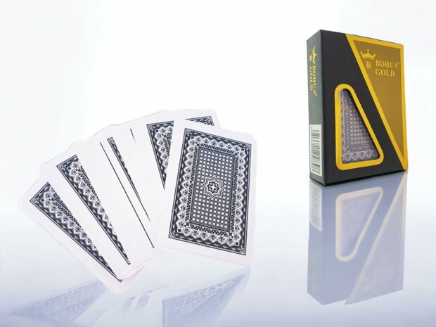 Speelkaart &nbsp;- waterdicht - 100% plastic - BOHUA GOLD - zwart 
