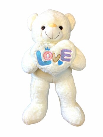 Cuddly bear Large - 75CM - soft cuddly toy - with Love cushion - Teddy bear