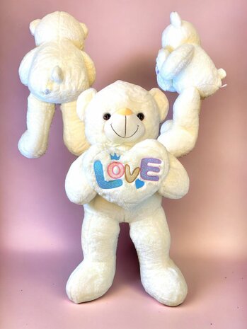 Cuddly bear Large - 75CM - soft cuddly toy - with Love cushion - Teddy bear