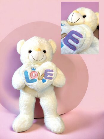 Cuddly bear Large - 75CM - soft cuddly toy - with Love cushion - Teddy bear