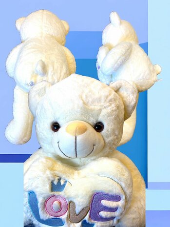 Cuddly bear Large - 75CM - soft cuddly toy - with Love cushion - Teddy bear