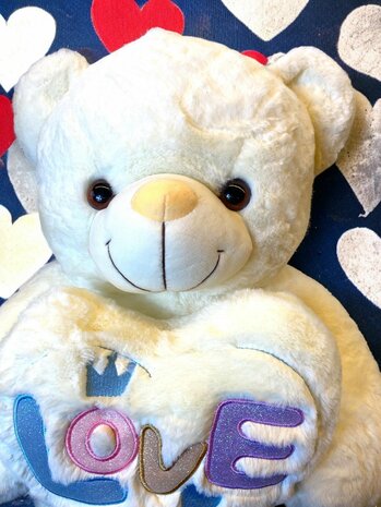 Cuddly bear Large - 75CM - soft cuddly toy - with Love cushion - Teddy bear