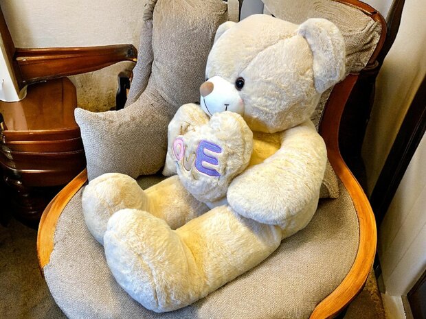 Knuffelbeer Groot - 75CM- zacht knuffel - met Love kussentje - Teddy beer
