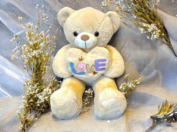 Cuddly bear Large - 75CM - soft cuddly toy - with Love cushion - Teddy bear