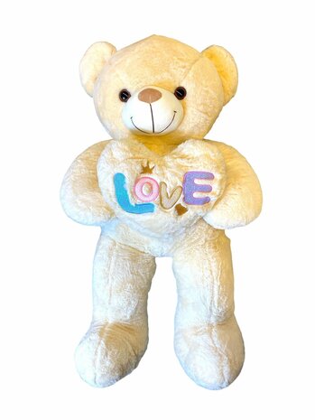 Knuffelbeer Groot - 75CM- zacht knuffel - met Love kussentje - Teddy beer