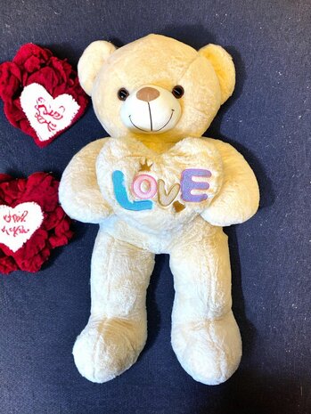 Cuddly bear Large - 75CM - soft cuddly toy - with Love cushion - Teddy bear