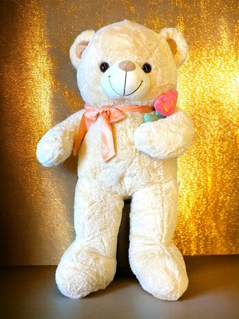 Teddybeer - i Love you - 75CM - zachte knuffelbeer met roos - teddybeer