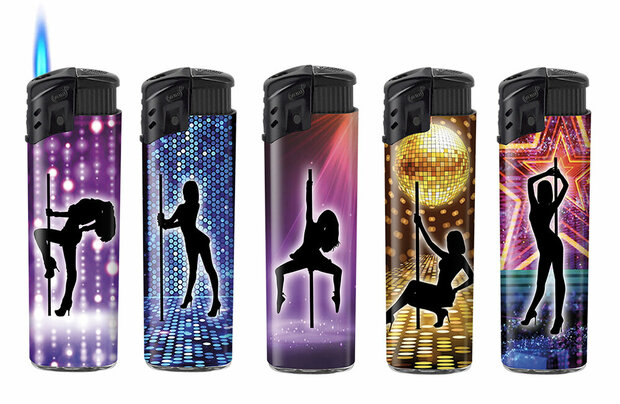 Jetflame lighters - turbo flame - 50 pieces - wind lighter - Pole Dance print