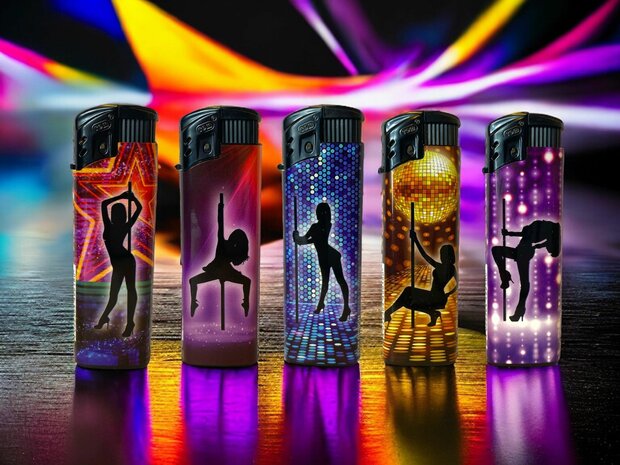 Jetflame lighters - turbo flame - 50 pieces - wind lighter - Pole Dance print