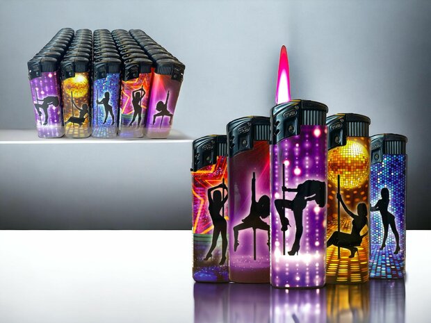 Aanstekers jetflame - turbo vlam - 50 stuks - wind aansteker - Pole Dance print