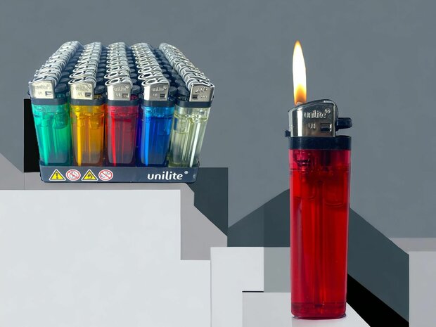 FLINT LIGHTER 50 PIECES - TRANSPARENT LIGHTERS