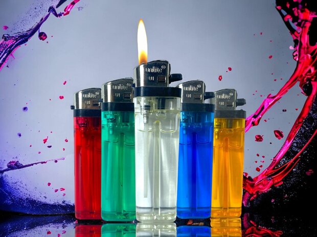 FLINT LIGHTER 50 PIECES - TRANSPARENT LIGHTERS