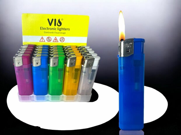 Lighters - 25 pieces in tray, refillable and click