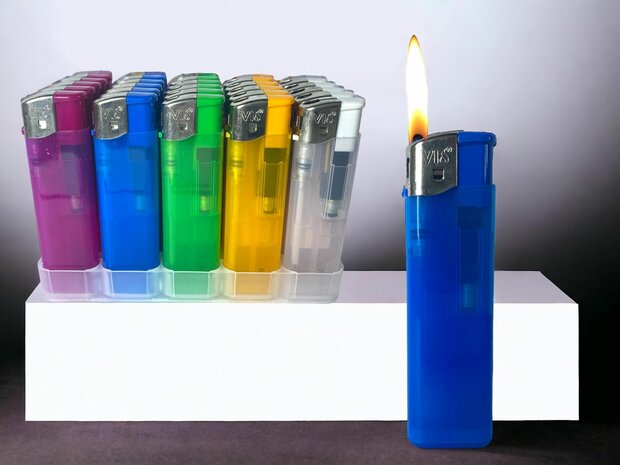 Lighters - 25 pieces in tray, refillable and click