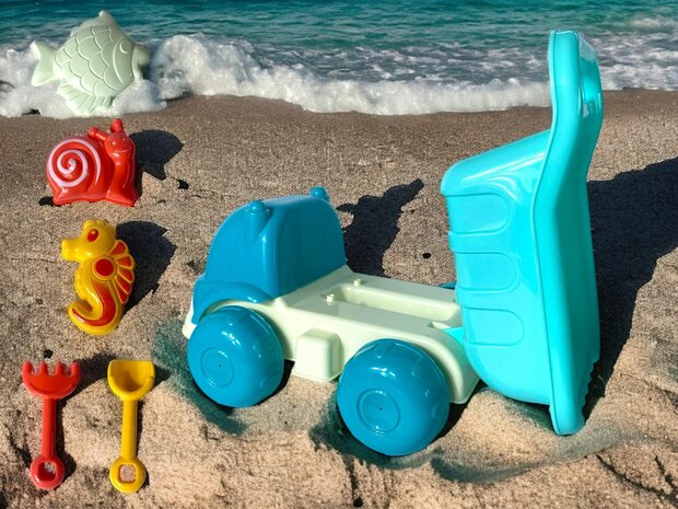 Bac &agrave; sable jouet camion benne remorque simple 26 cm