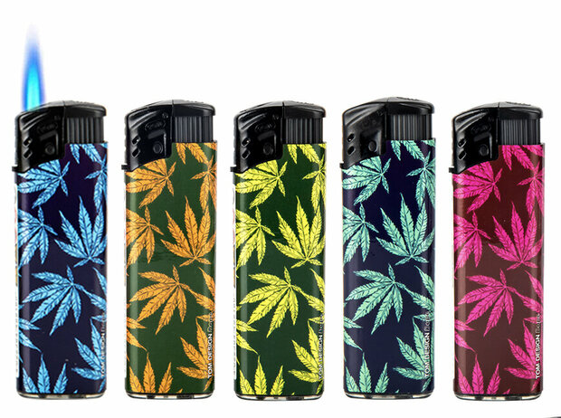 Briquets coupe-vent - flamme turbo - 50 pi&egrave;ces - briquet vent CANNABIS