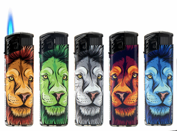 Lighters Windproof - turbo flame - 50 pieces - wind lighter Lion