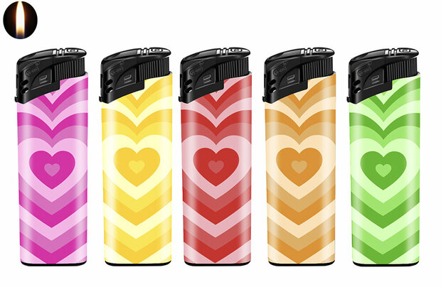 LIGHTERS HEARTS CLICK 50 PIECES