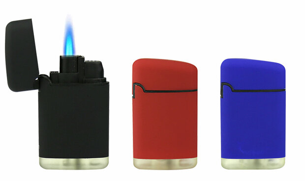 Briquets Jet Flame - briquet &agrave; vent - pr&eacute;sentoir de 15 pi&egrave;ces - couleur douce