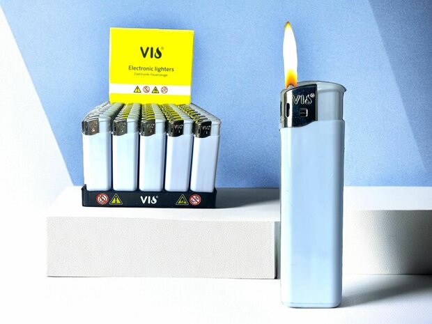 Lighters - print lighters - refillable - advertising lighters white 50 pieces in tray