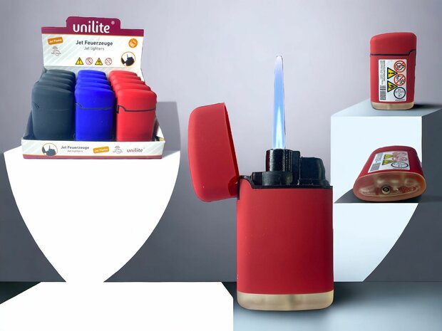 Jet Flame lighters - wind lighter - 15 pieces in display - soft color + gas