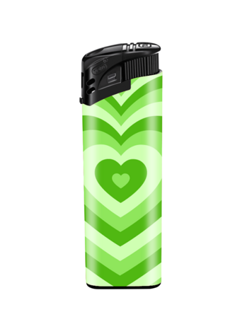 Lighters - 50 pieces in tray - Retro Heart print - refillable + gas
