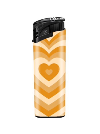 Lighters - 50 pieces in tray - Retro Heart print - refillable + gas