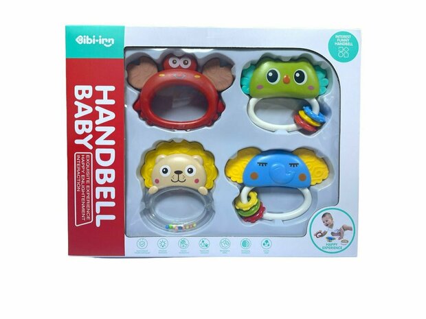 Baby Speelgoed Baby rammelaar set - 4 stuks - Bijtring 