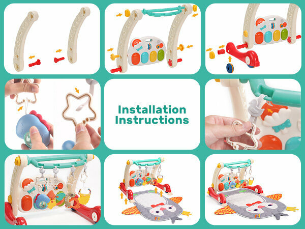 Baby walker + baby mat baby rack - set 2in1