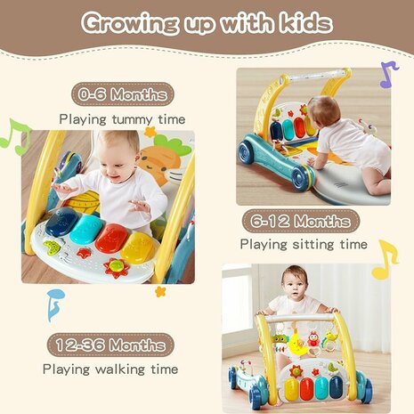 Baby walker + baby mat baby rack - set 2in1