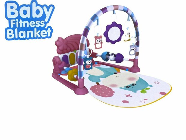 Tapis de jeu b&eacute;b&eacute; Couverture fitness b&eacute;b&eacute; Viva Kids - Avec Jouets Et Piano - 0 ans