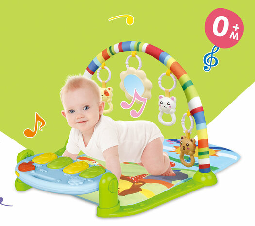 Tapis de jeu b&eacute;b&eacute; Couverture de fitness b&eacute;b&eacute; avec jouets et piano 0 ans Viva Kids