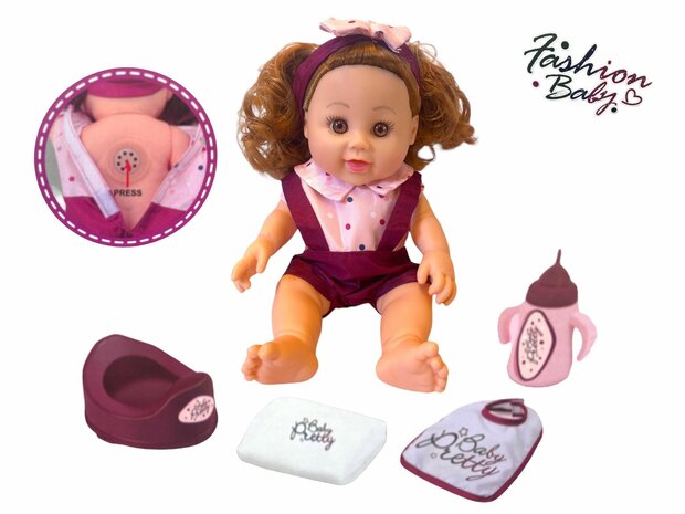 Poup&eacute;e New Born Baby - 28 cm - fonction boisson et pipi - fait du son - accessoires inclus 2