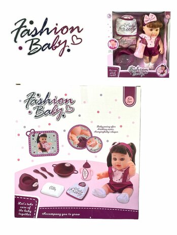 New Born Babypop - 28 cm  - drink en plas functie - maakt geluid - incl. accessoires 2