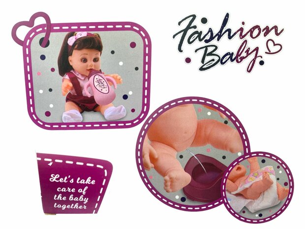 New Born Babypop - 28 cm  - drink en plas functie - maakt geluid - incl. accessoires 2